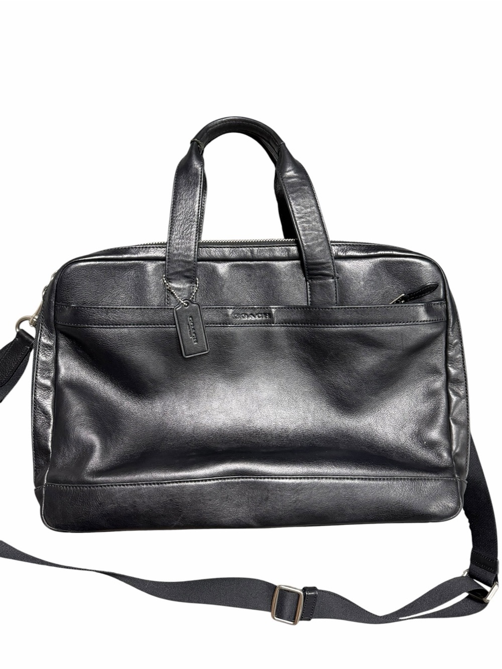 Coach Hamilton Smooth Leather Briefcase Black - Picture 3 of 16